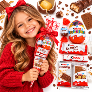 Zestaw Prezentowy Prezent Mikołajkowy Dla Dzieci  Firm Paczka Rożek Słodycze Kinder Jajko  