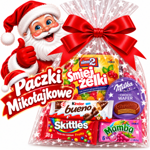 Zestaw prezentowy na Mikołajki  Słodycze Dla dzieci  Milka Kinder Nim2 Skittles Prince Polo Mamba