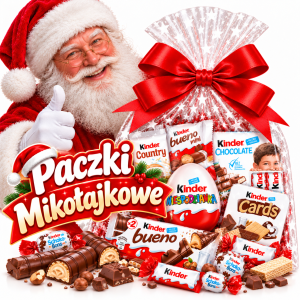   Gotowe Paczki Zestaw Słodyczy Kinder Jajko Czekolada Cards Baton Prezent Dla Dzieci  Mikołajki Choinka 