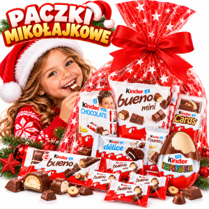 Duży Zestaw Paczka  Słodycze Kinder Czekolada Jajko Baton Mini  Prezent Dla Dzieci  Na Mikołajki Choinkę Boże Narodzenie 